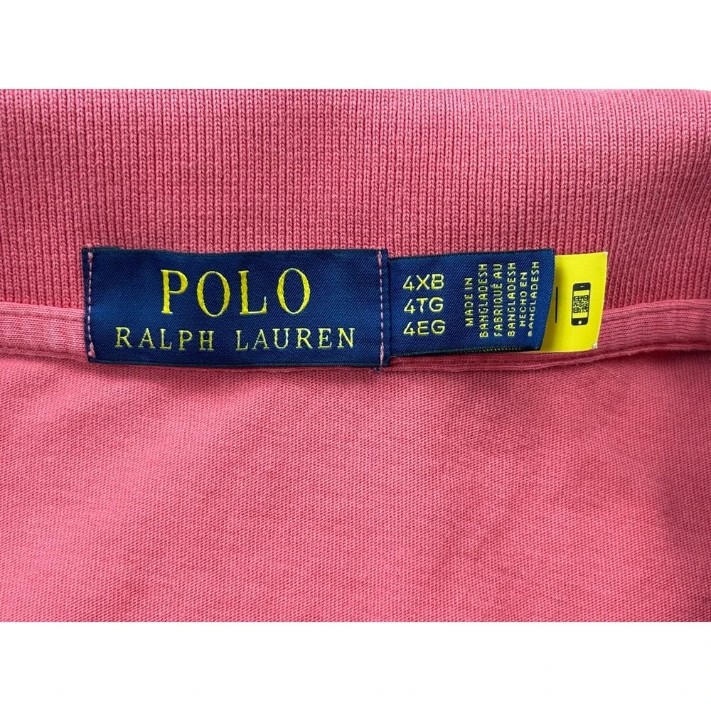 Polo‎ Ralph Lauren Mens 4XB Big & Tall Salmon Pink Cotton Pocket Polo Shirt 4TG